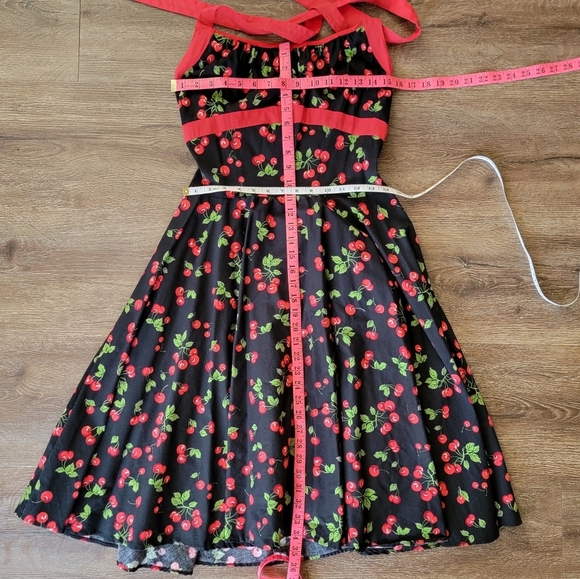 Cherry Print Black Halter Dress #1281 - Picture 12 of 13